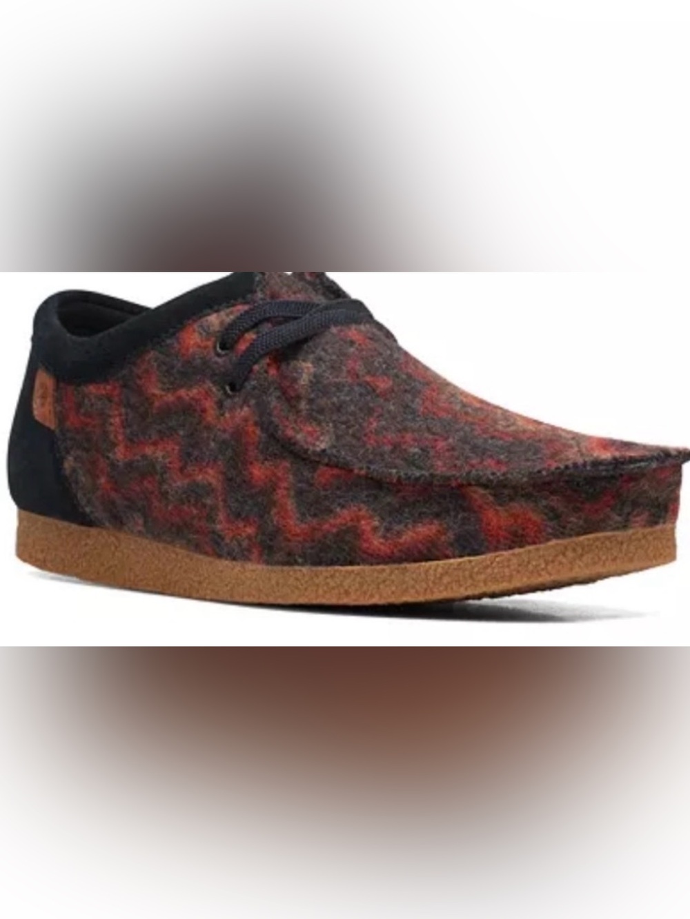 CLARKS WALLABIES WOOL AZTEC SHACRE II CHUKKA BOOTS MENS SIZE 8 WOMENS 10